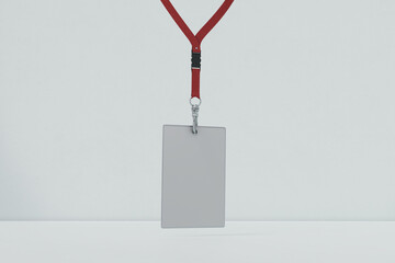 ID Card Blank Lanyard Tag Mockup 3d Render V2