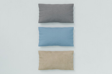 Blank Group Pillowcase Mockup Square, 3d Rendering isolated on white v7