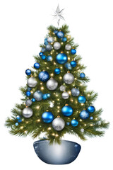 Fototapeta premium Christmas decorations: beautiful ribbons, elegant gift wrapping, Santa Claus and the magic of Christmas! Beautifully wrapped gifts.