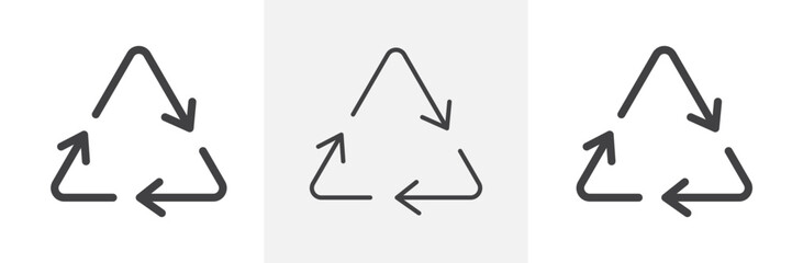 Recycle icon collection in black and white and colored style