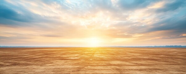 Sunset over a Flat, Sandy Landscape