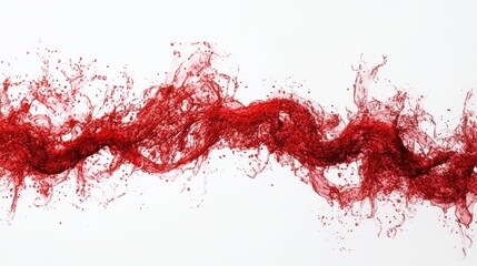 Fototapeta premium Red Liquid Splashing, Dynamic Flowing, Abstract Art, White Background