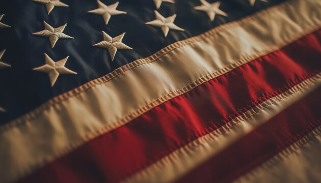 close-up of American flag