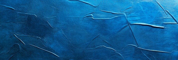 Obraz premium Polished metallic surface in deep navy with vibrant blue highlights and embossed details