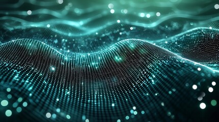 Futuristic abstract technology background with an intricate circuit pattern and a soothing green blue gradient  Clean modern and visually captivating