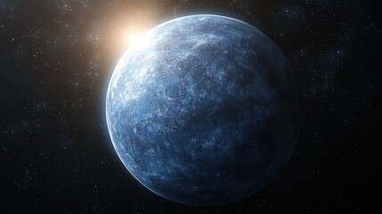 Obraz premium Exploring neptune deep blue planet outer space astrophotography cosmic environment celestial viewpoint sci-fi concept