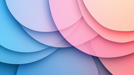 Fototapeta premium Minimalist blue background featuring soft circular shapes and gentle pink gradients providing a calming and futuristic open space for various creative compositions and digital presentations