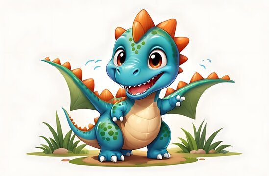 recommend clip art: cute happy dinosaur cartoon clipart on plain white background
                    