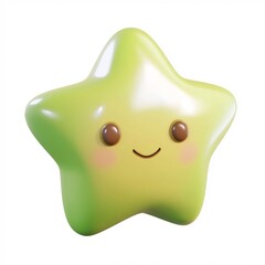 Cute 3D Cartoon of Caimito Fruit on Clean White Background