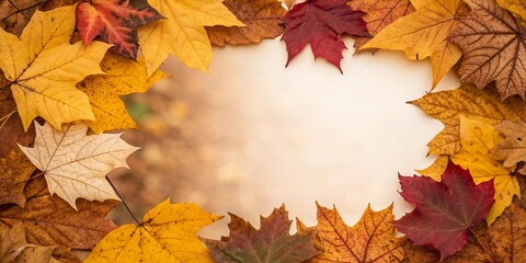 Obraz premium Golden Autumn Leaves on Rustic Background