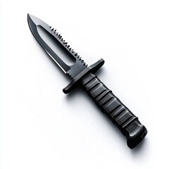 Obraz premium Photo of Tactical Bayonet Knife on White Background
