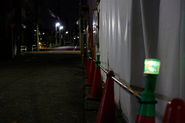 夜の工事現場