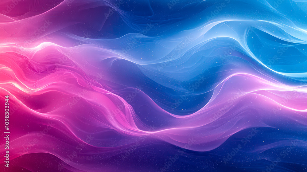 Aufkleber soft waves of pink and blue blend seamlessly, creating a calming and vibrant abstract design that ev