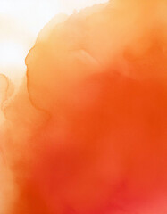 Fototapeta premium Abstract Orange Watercolor Background Texture Warm Autumn Hues Design Element