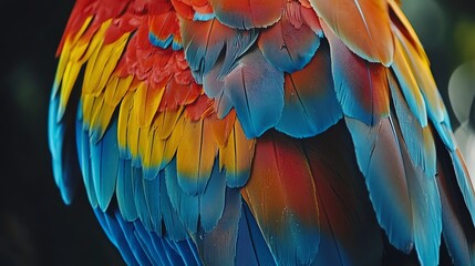 Obraz premium Close-up of colorful parrot feathers
