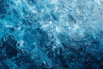 Blue cracked ice texture abstract background