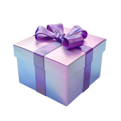 Obraz premium Gift Box with Purple Bow