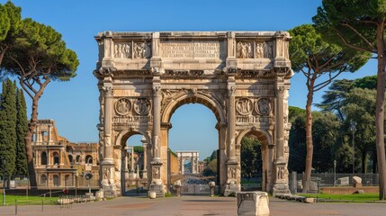 Fototapeta premium Majestic Arch of Constantine: A Timeless Roman Marvel