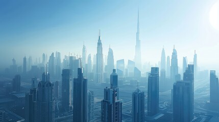 Majestic Dubai Skyline: A Modern Architectural Marvel in Soft Light