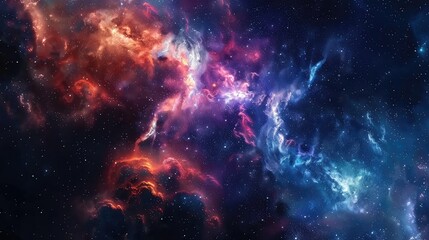 Fototapeta premium Vivid Cosmic Nebula with Stars and Deep Space Colors