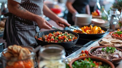 Vibrant Culinary Creation: A Chef's Artistry in Fresh Ingredients