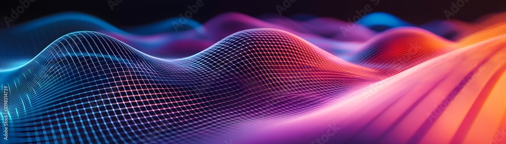 Poster abstract colorful grid wave pattern design
