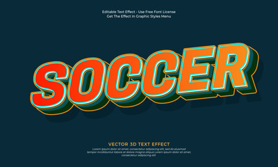 Soccer bold vector design with editable text effect
