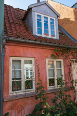 Houses in the Charming and Famous Street Called Møllestien in Aarhus, Denmark