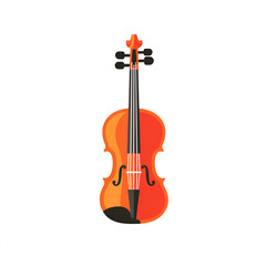 Fototapeta premium Violin musical theme flat vector graphic digital art creative design vibrant colors vector illustration music concept
