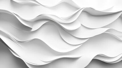 Obraz premium Abstract White Wave Pattern with Curved Lines and Shadows