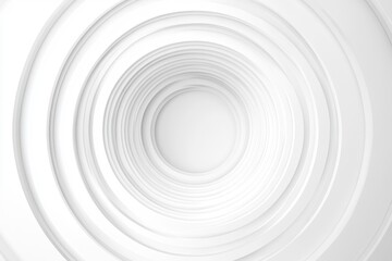 Obraz premium Abstract white background with concentric circles creating a spiral effect.