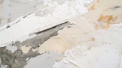 Obraz premium This artwork invites a closer look with its rich textures and blended hues of white and grey, highlighting the beauty of abstraction in a modern art gallery setting during daylight.