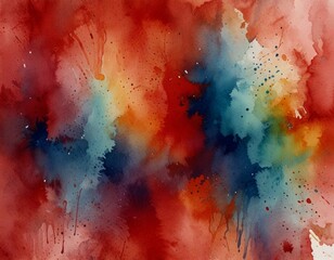 Fototapeta premium abstract watercolor background dark red colors with smudges, one single dark red watercolor aquarelle abstract splash stain isolated on white background