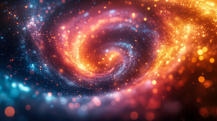 Obraz premium Colorful abstract wave of light and texture with soft bokeh highlights