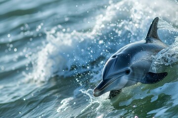 Fototapeta premium Dolphin is jumping out of the water in the ocean