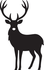 Obraz premium The image is a black silhouette of a deer with prominent antlers. It is simple, clean, and ideal for use in designs or logos.