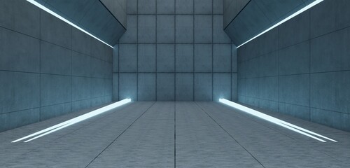 Obraz premium Podium, Technology Hall, Modern Showroom, 3D Illustration