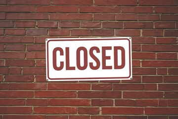 Obraz premium rectangular sign that prominently displays the word 'CLOSED' in bold