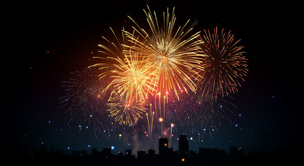 New Year&rsquo;s Eve Fireworks Celebration Vector Background