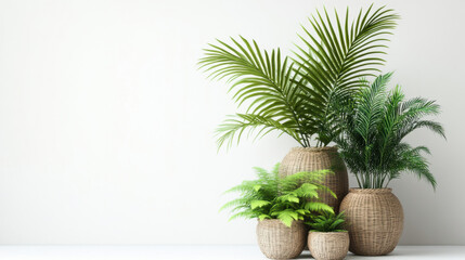 Fototapeta premium Potted plants in modern style for interior design or wallpaper.