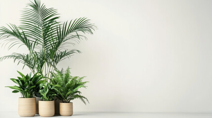 Fototapeta premium Potted plants in modern style for interior design or wallpaper.