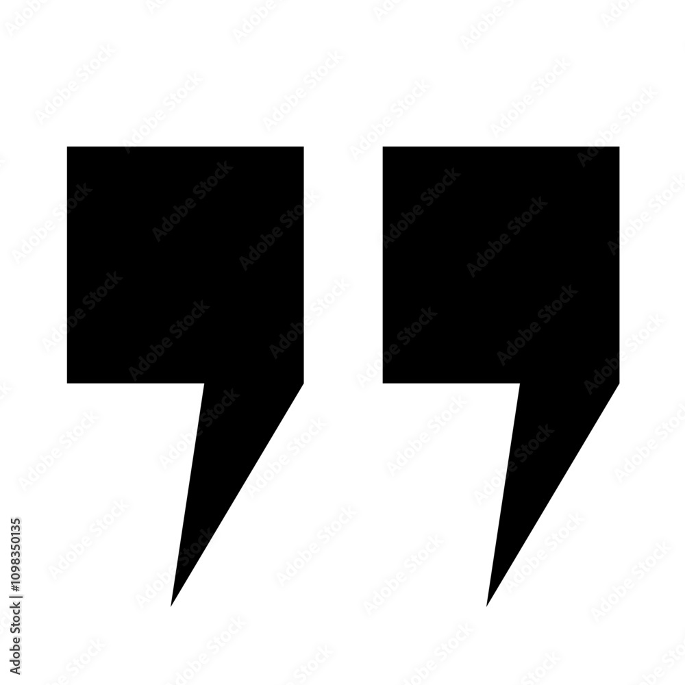 Fototapete the icons of the square quotes are black on a white background. a set of linear icons. a speech bubb