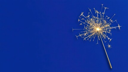 Sparkling New Year Greeting Card Template with Fireworks on Blue Background - Festive Design for New Year's Celebration