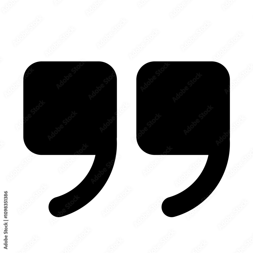 Fototapete the quotation mark icons are black on a white background. a speech bubble in the chat, a check mark 