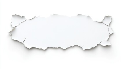 Fototapeta premium Ripped Torn Paper Edges on White Background - Grunge Texture for Design Projects