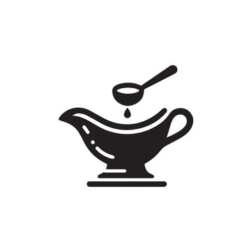 black gravy boat pouring sauce clip art preview