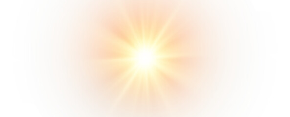 Obraz premium png star flashed with sparkles isolated on white background.png he yellow sun, a flash, a soft glow without departing rays. Vector illustration of abstractbackground