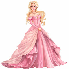 Fototapeta premium Princess in pink dress 