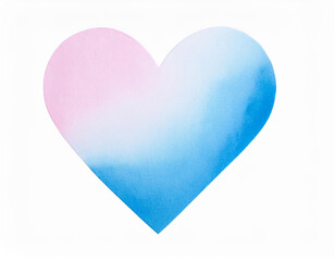 Fototapeta premium Pastel Pink Blue Watercolor Heart Shape Romantic Love Valentine s Day