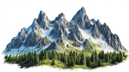Fototapeta premium Majestic Mountain Range with Lush Forest